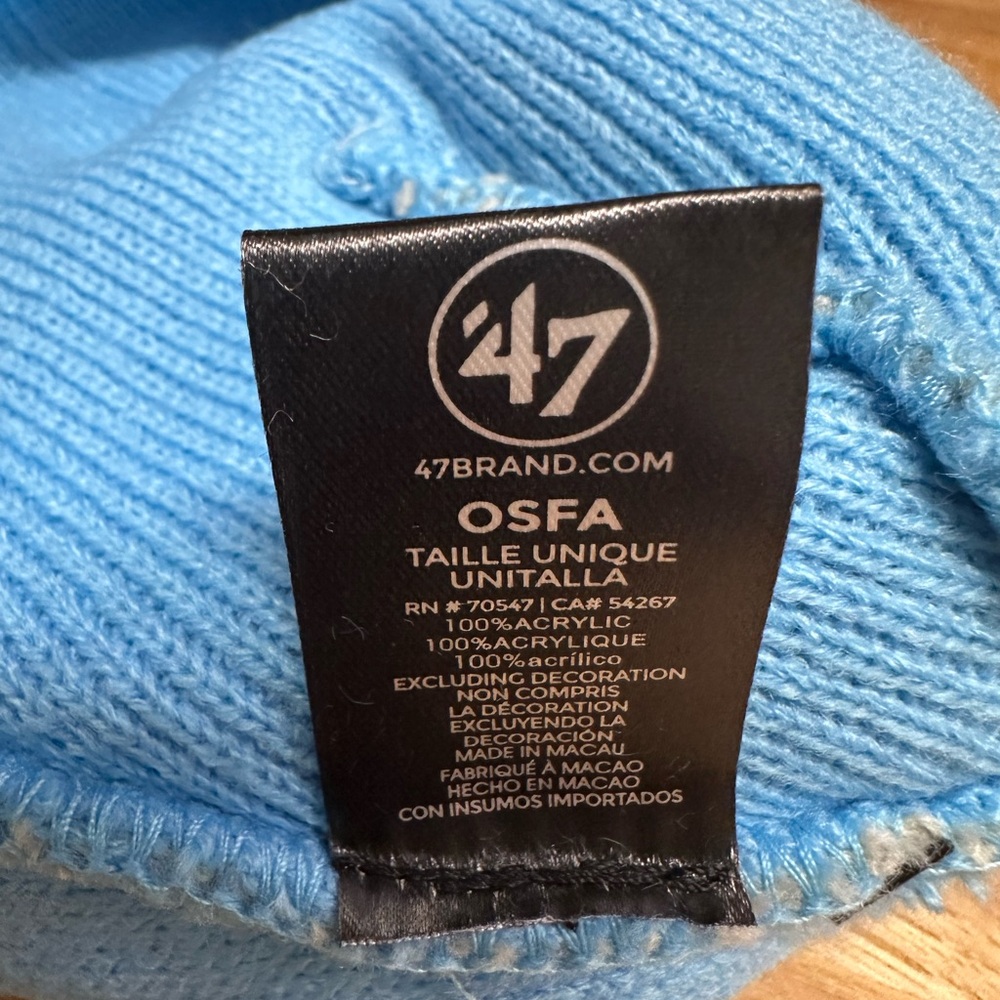 47 Memphis Grizzlies NBAWinter Beanie Cotton Winter Blue/Grey NWT - Picture 3 of 4